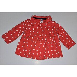 Carter's Baby Girl Jacket Red-ish White Hearts 12 Months Valentine's Day